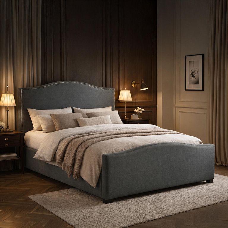 Brunswick Bed - Grey Fabric - Sizes Available