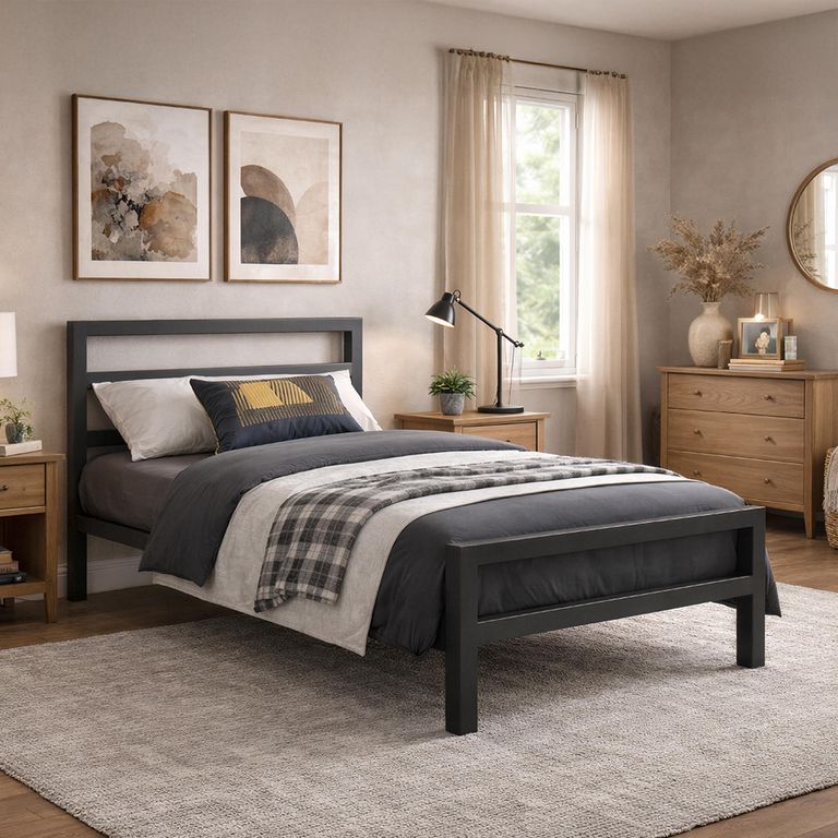 City Block Bed - Black Metal - Sizes Available