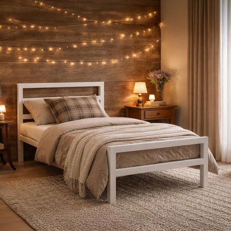 City Block Bed - White Metal - Sizes Available