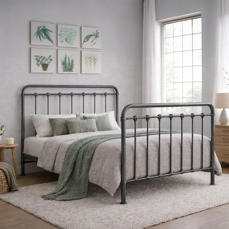 Havana Speckled Bed - Black and Silver Metal - Sizes Available