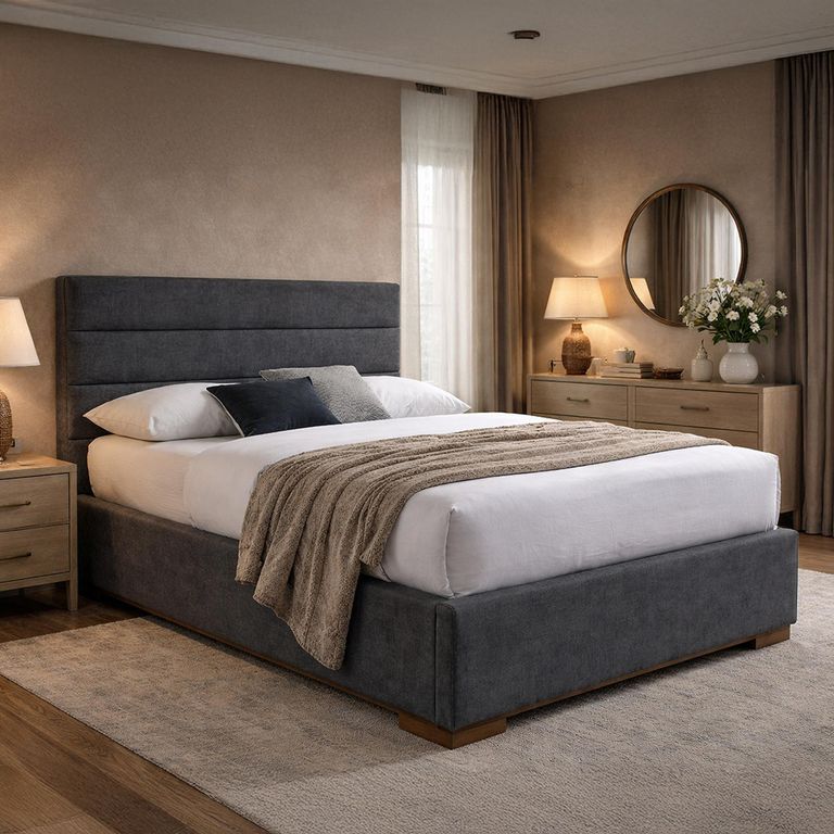Mayfair Ottoman Bed - Dark Grey Fabric - Sizes Available