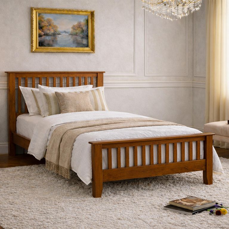 Turin Bed - Honey Oak - Sizes Available