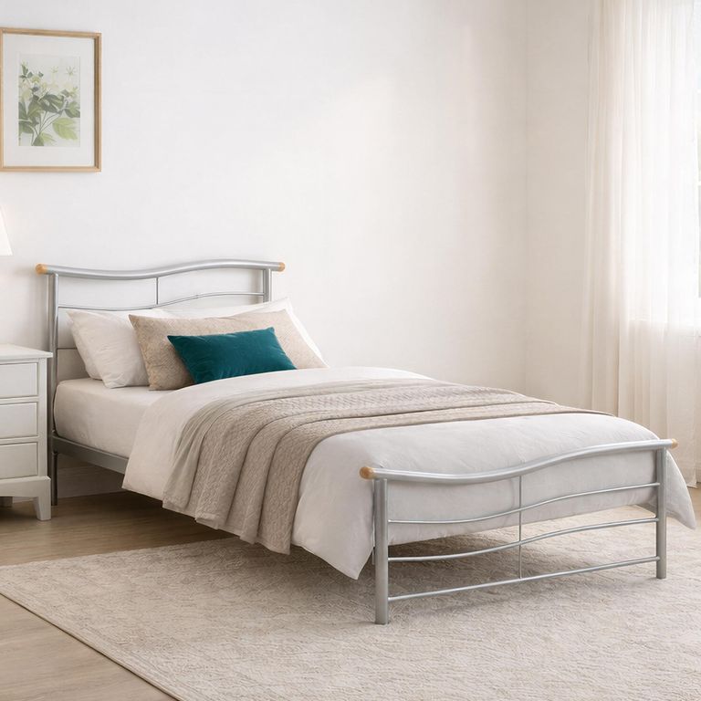 Waverley Bed - Silver Metal - Sizes Available