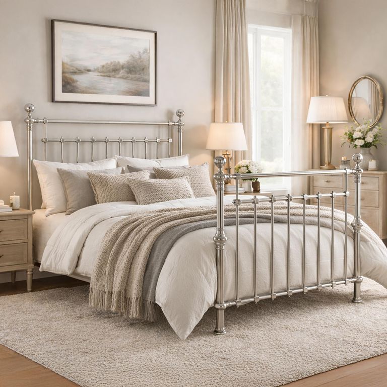 Edward Bed - Chrome Metal - Sizes Available