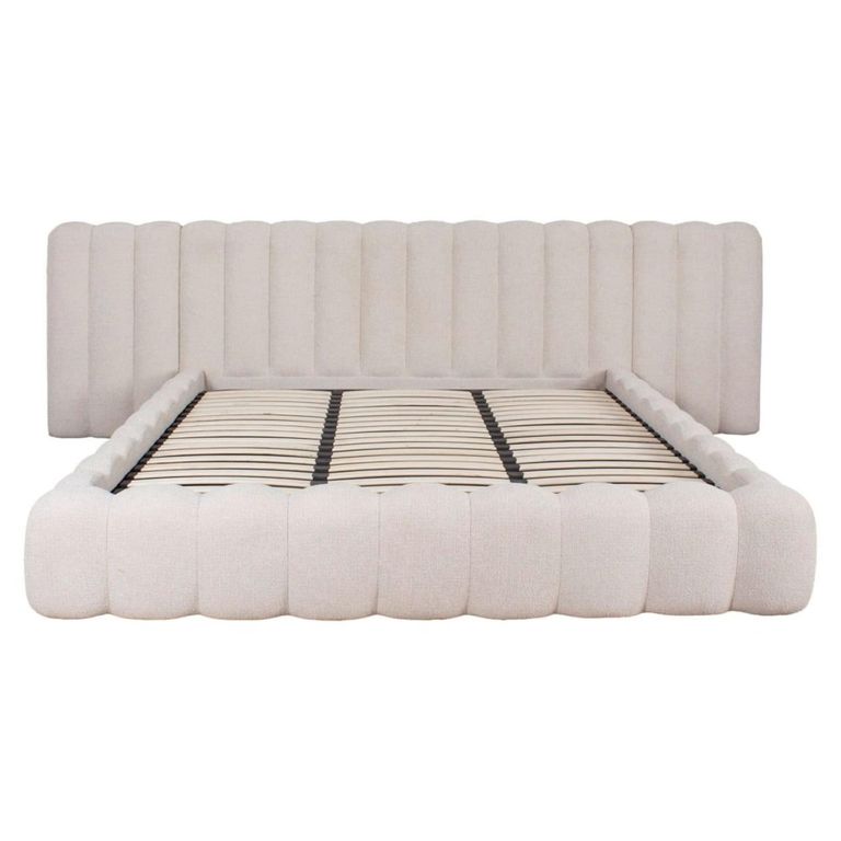 Cupidon Ottoman Storage Bed - 6ft Queen Size - Cream - Fabric