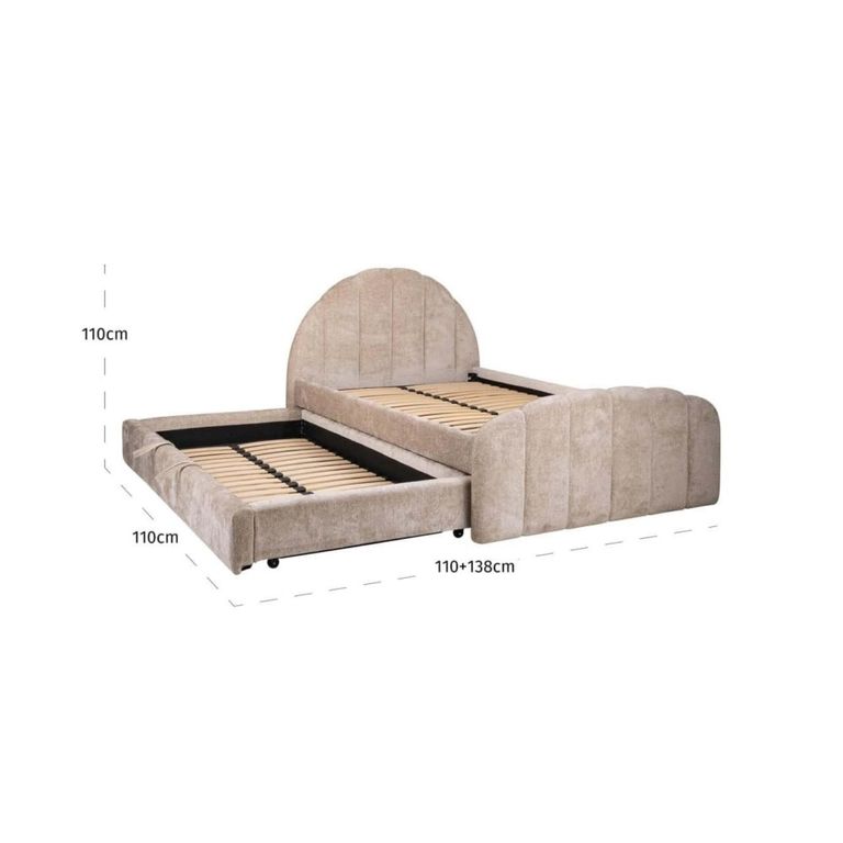 Pixie Pull Out Bed - 4ft Small Double - Clay - Fabric