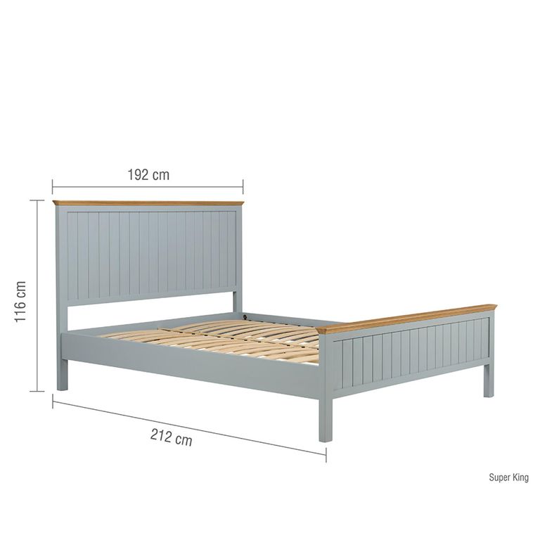 Chantilly Bed - Grey Painted - Wood - Sizes Available