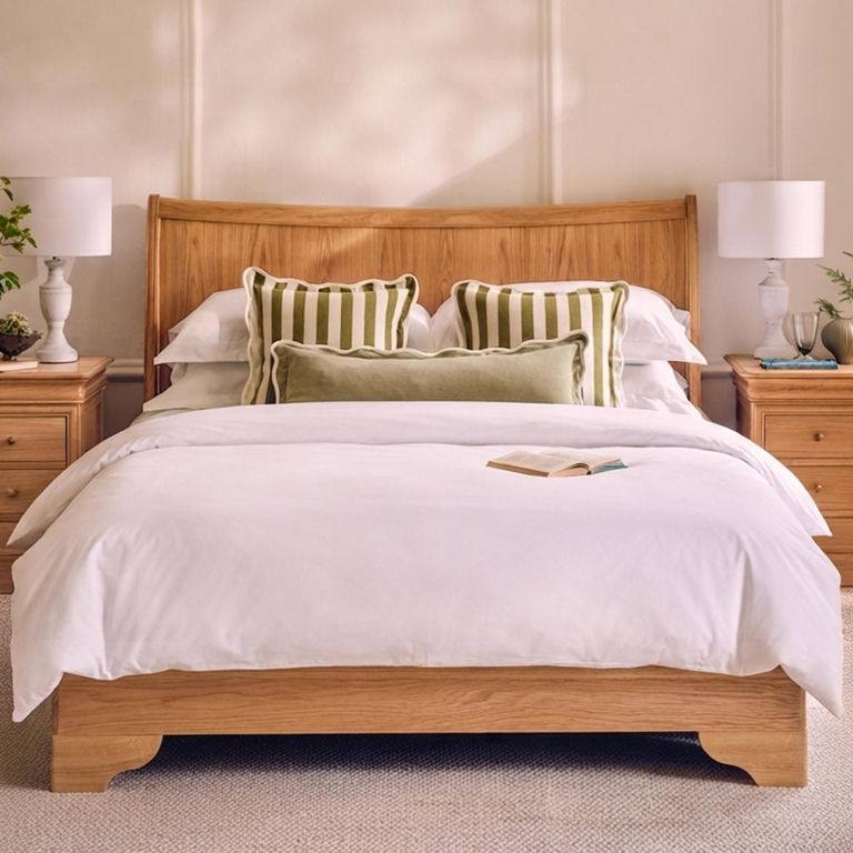 Bordeaux Sleigh Bed - Natural - Oak - Sizes Available