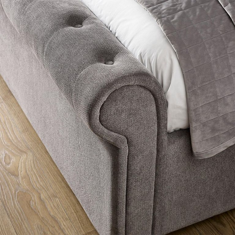 Ravello Storage Bed - 2 Drawer - Grey - Fabric - Sizes Available
