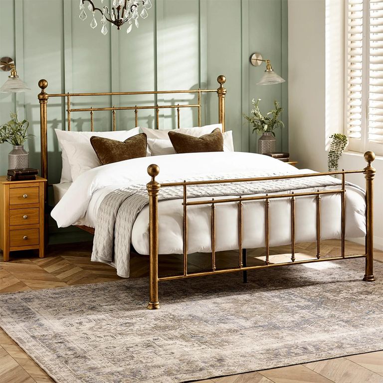 Aurelia Bed - Brass Effect - Metal - Sizes Available