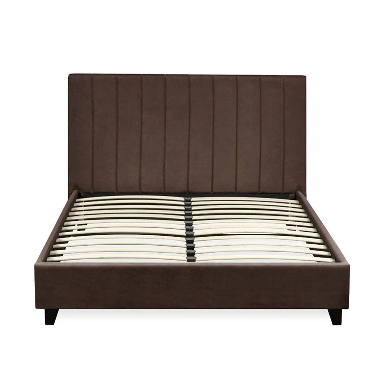 Aylen Bed - Chocolate Brown Velvet - Fabric - Sizes Available