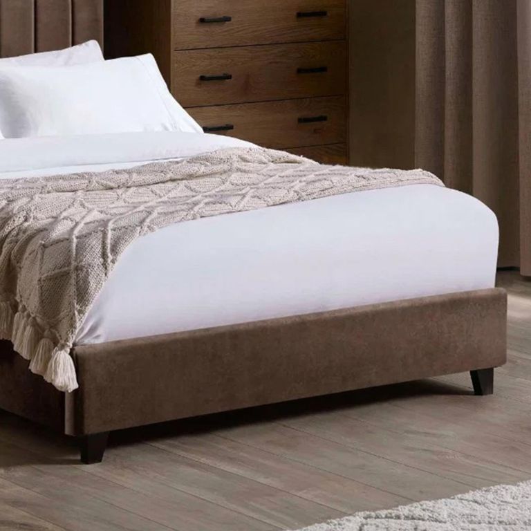 Aylen Bed - Chocolate Brown Velvet - Fabric - Sizes Available