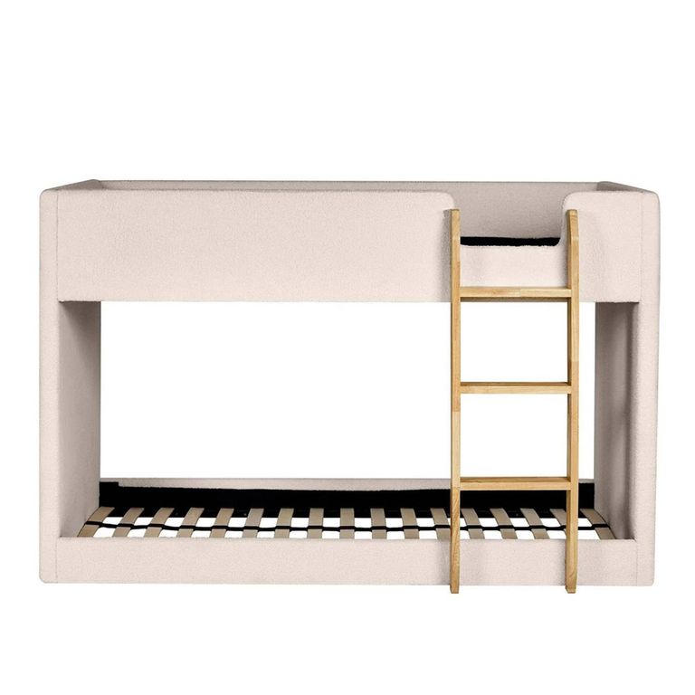 Teddy Bunk Bed - Cream and Natural - Fabric and Wood