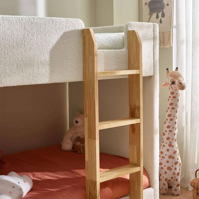 Teddy Bunk Bed - Cream and Natural - Fabric and Wood