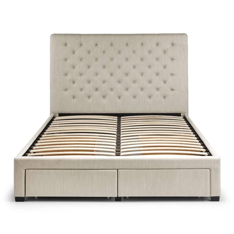 Wilton Storage Bed - 4 Drawer - Beige - Fabric - Sizes Available