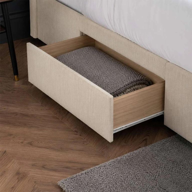 Wilton Storage Bed - 4 Drawer - Beige - Fabric - Sizes Available