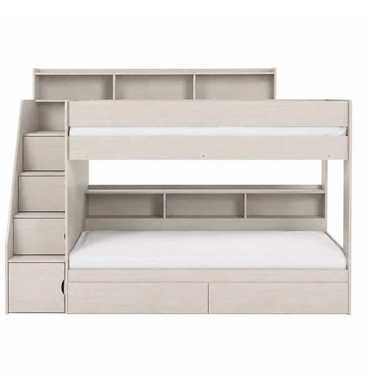 Camelot Staircase Storage Bunk Bed - Nordic White - Wood