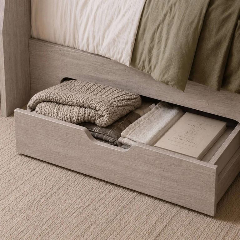 Orion Bunk Bed - 1 Drawer - Grey - Oak Effect