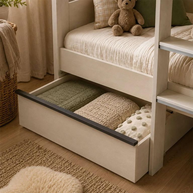Celeste Bunk Storage Bed - Nordic White - Wood