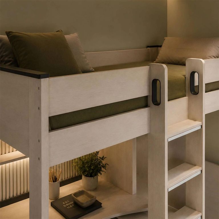 Celeste Highsleeper Storage Bed - Nordic White - Wood