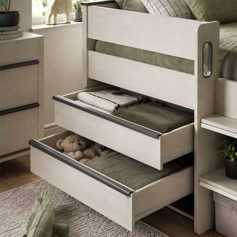 Celeste Midsleeper Storage Bed - Nordic White - Wood