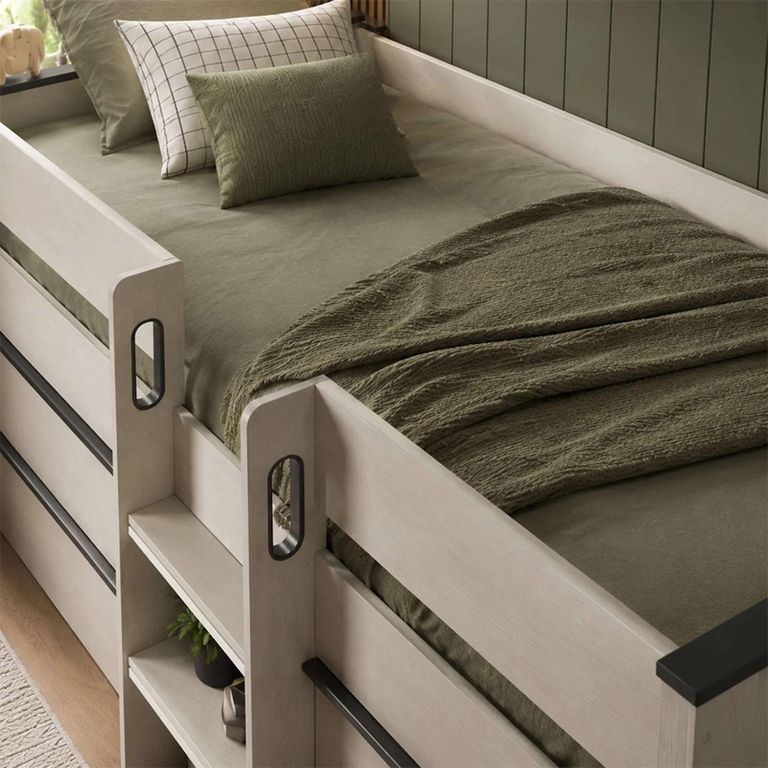 Celeste Midsleeper Storage Bed - Nordic White - Wood