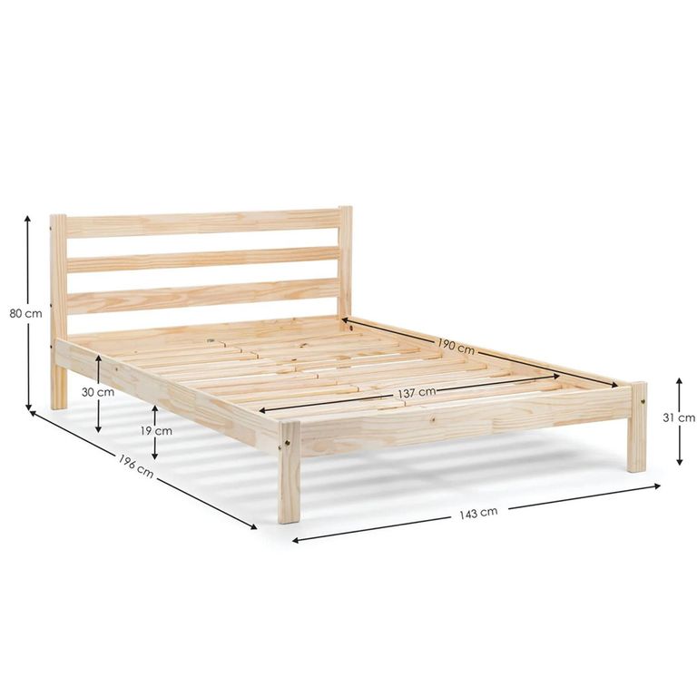 Sami Bed - 4ft 6in Double - Natural - Pine