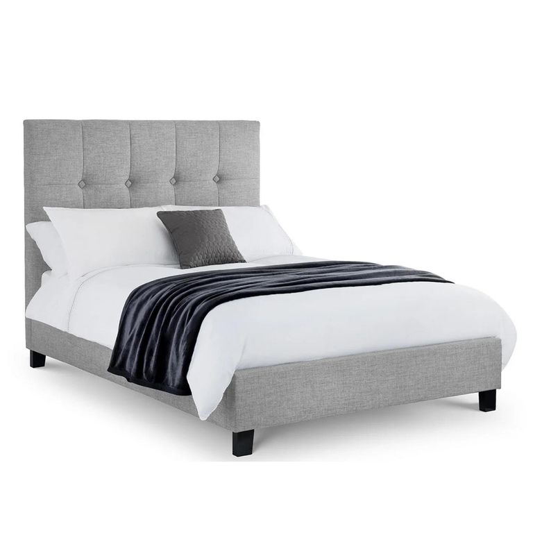 Sorrento Bed - 6ft Queen Size - Light Grey - Linen Fabric