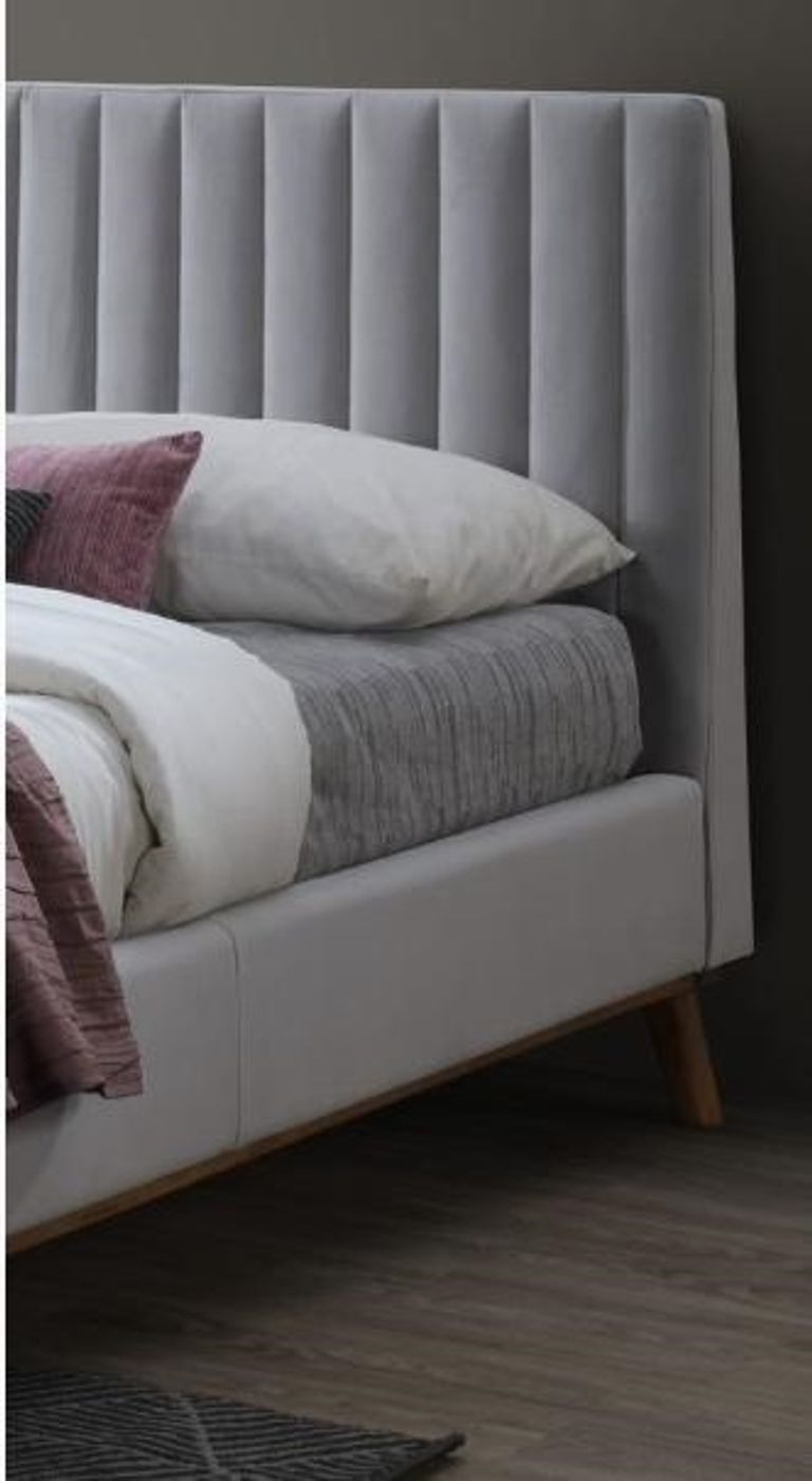 Albany Bed - Light Grey Fabric - Sizes Available