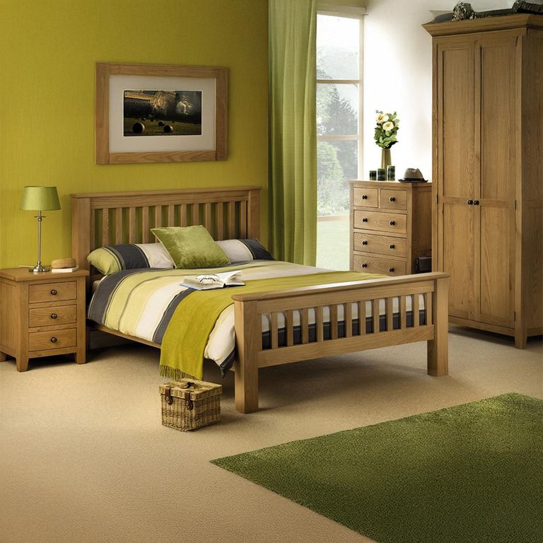 Amsterdam High Footend Bed - Oak - Sizes Available