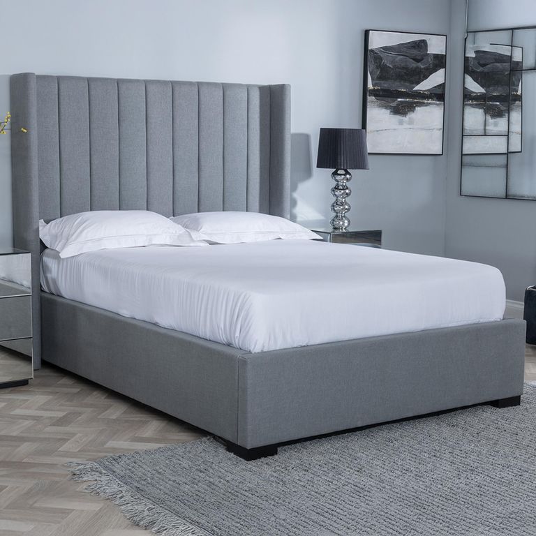 Annabelle Dark Grey Fabric 5ft King Size Ottoman Storage Bed