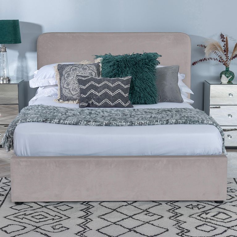 Ashby Beige Fabric Bed - 5ft King Size