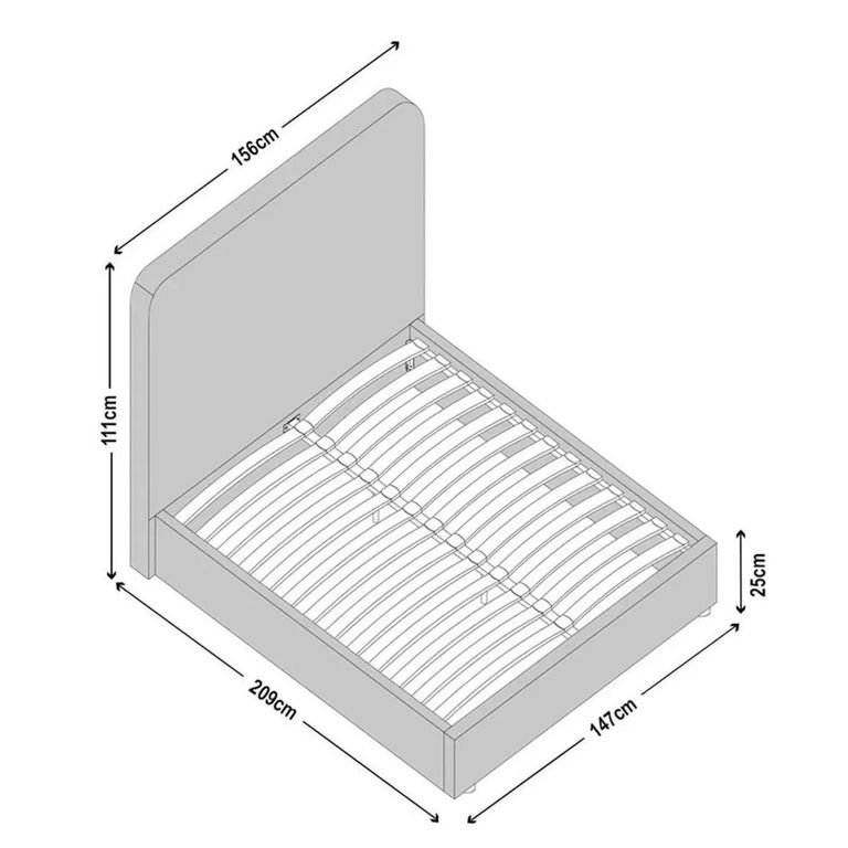 Ashby Beige Fabric Bed - 5ft King Size