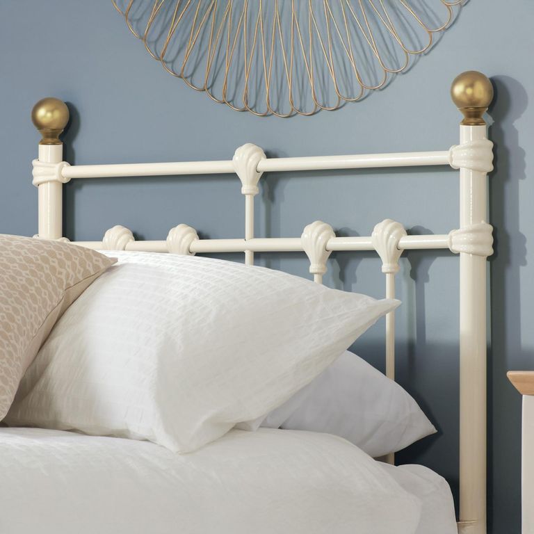 Atlas Bed Frame - Cream Metal - Sizes Available