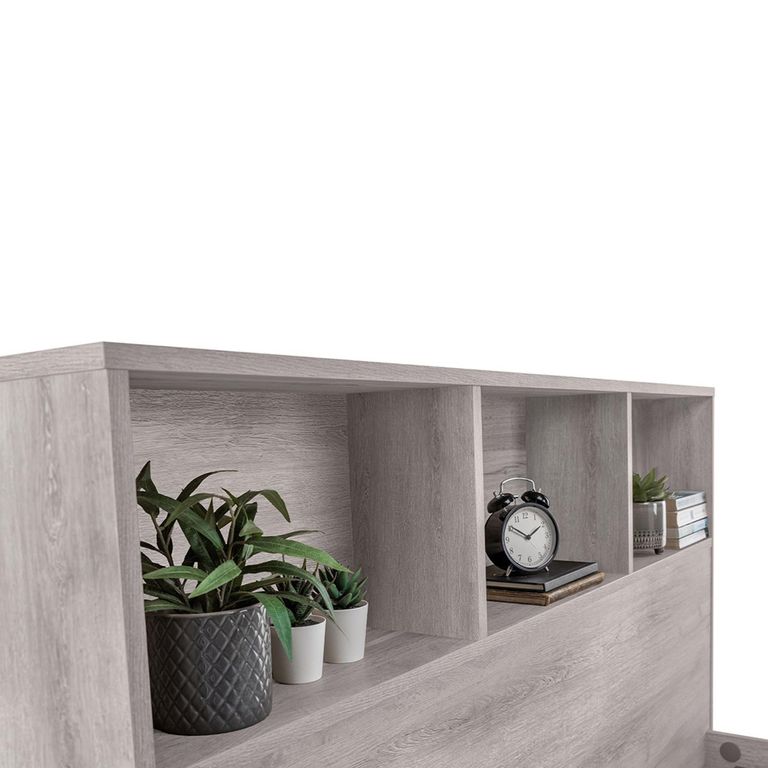 Bali Grey Oak Bookcase Bed - Sizes Available