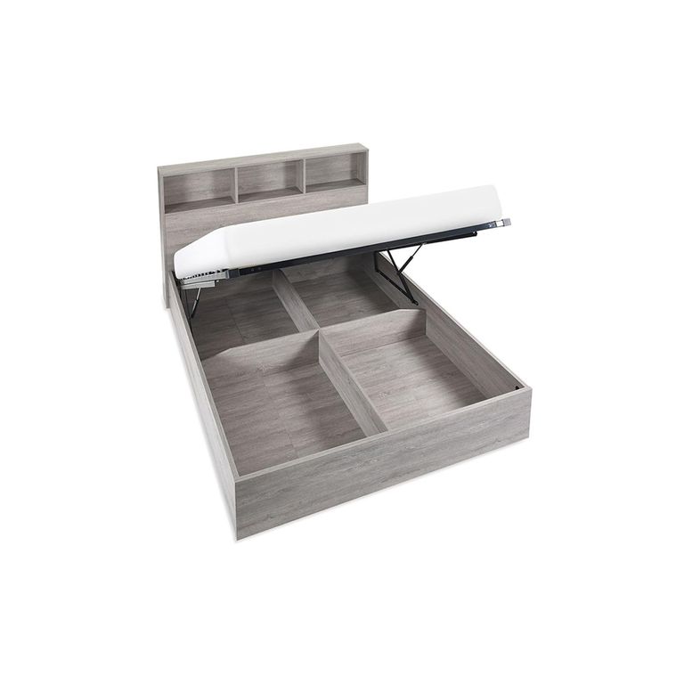 Bali Grey Oak Ottoman Storage Bed - Sizes Available