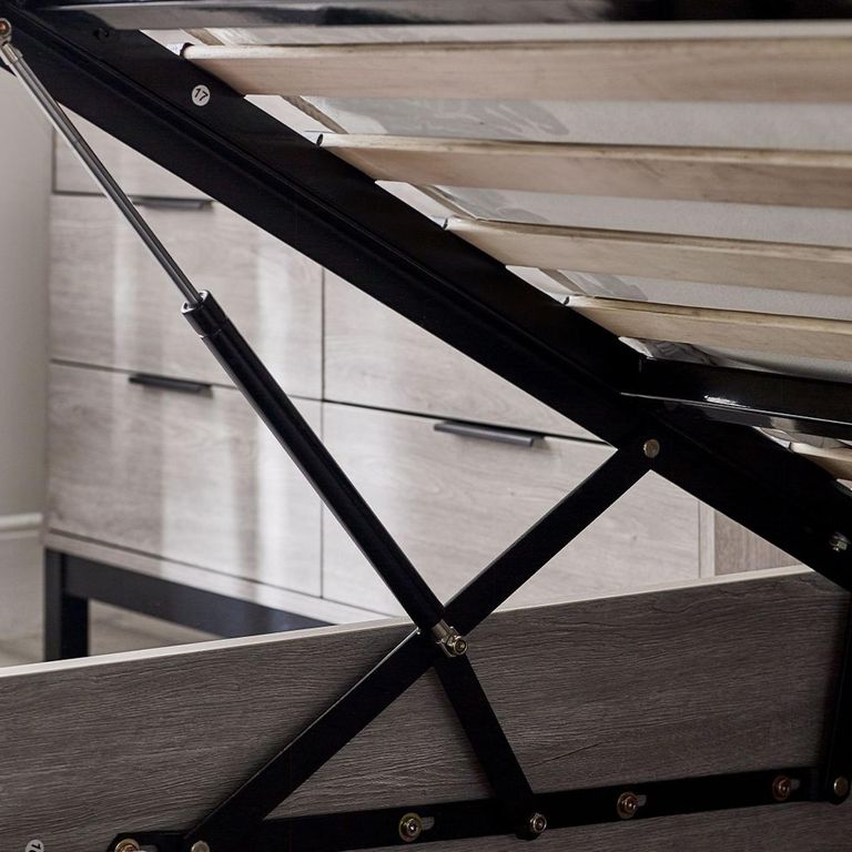 Bali Grey Oak Ottoman Storage Bed - Sizes Available