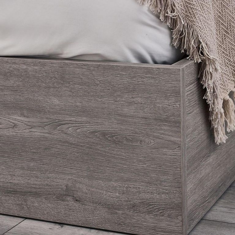 Bali Grey Oak Ottoman Storage Bed - Sizes Available