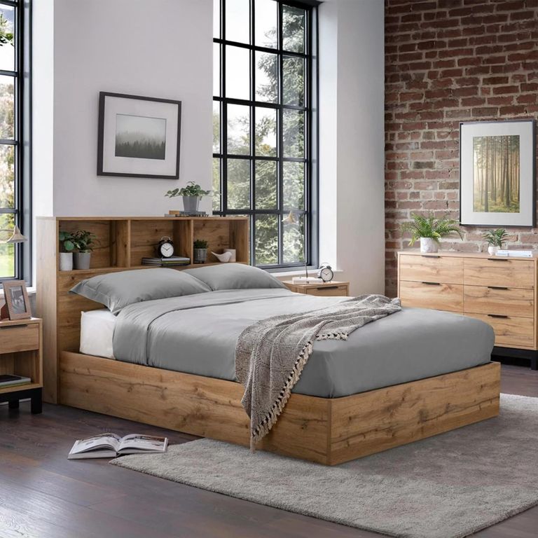 Bali Oak Ottoman Storage Bed - Sizes Available