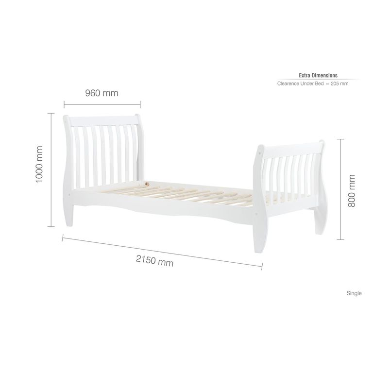 Belford High Foot End Bed - White - Sizes Available
