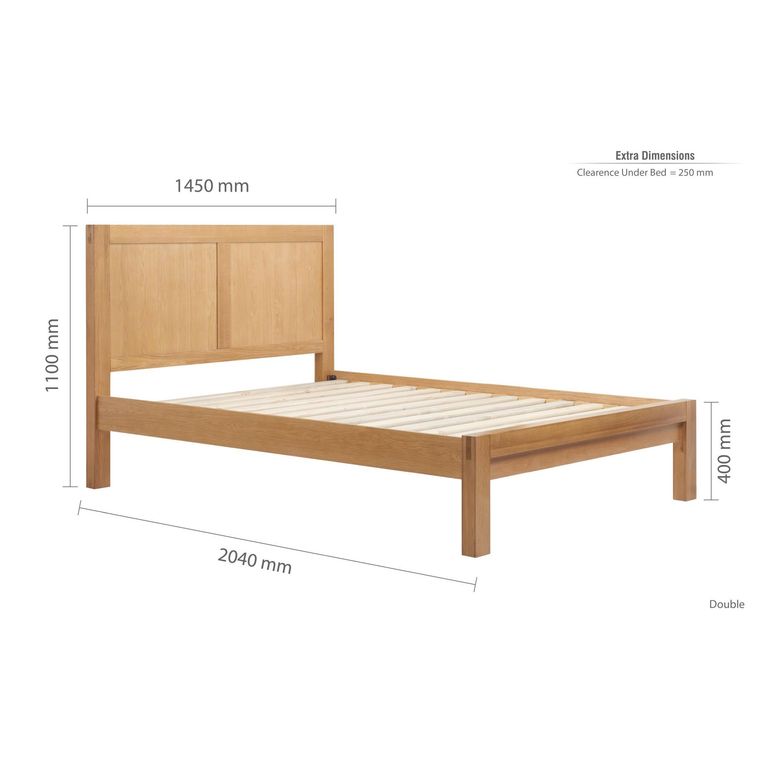Bellevue Bed - Oak - Sizes Available