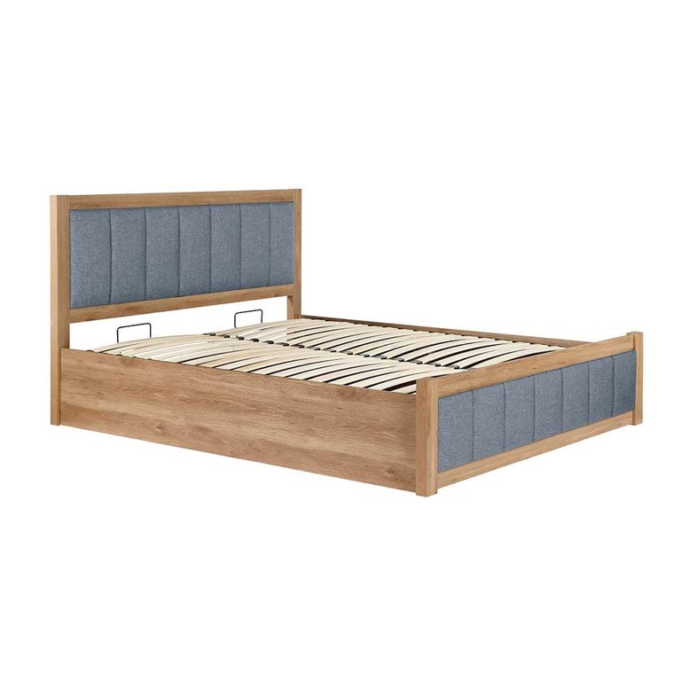 Belmont Ottoman Storage Bed - Grey and Oak - Sizes Available