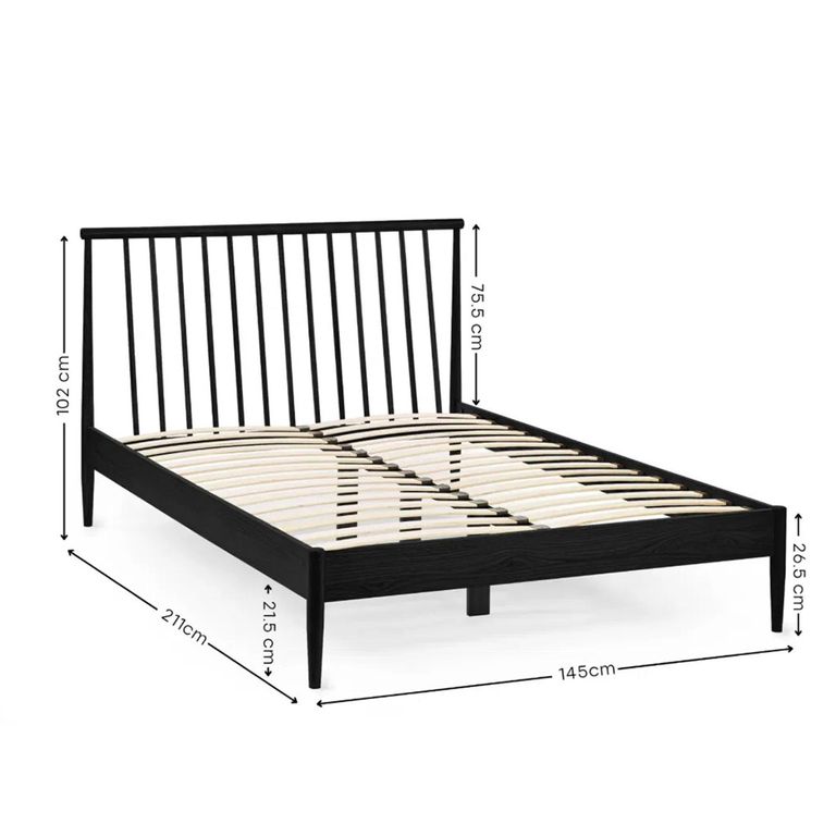 Belton Black Oak Spindle Bed - Sizes Available