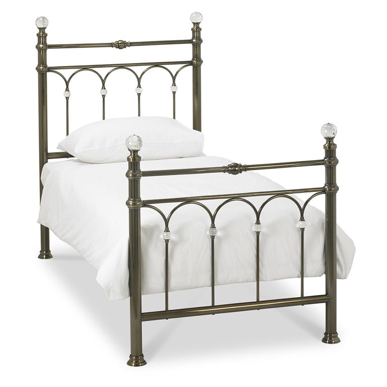 Krystal Antique Brass Metal Bedstead - 3ft Single