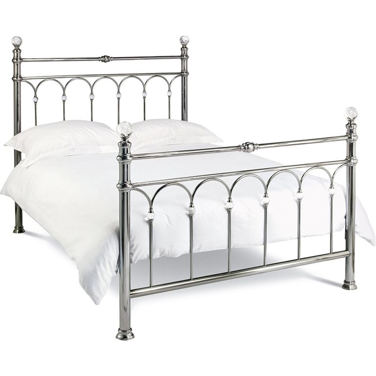 Krystal Antique Nickel Metal Bedstead - 4ft 6in Double