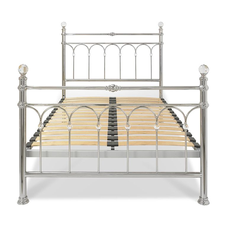 Krystal Shiny Nickel Metal Bedstead - 4ft 6in Double