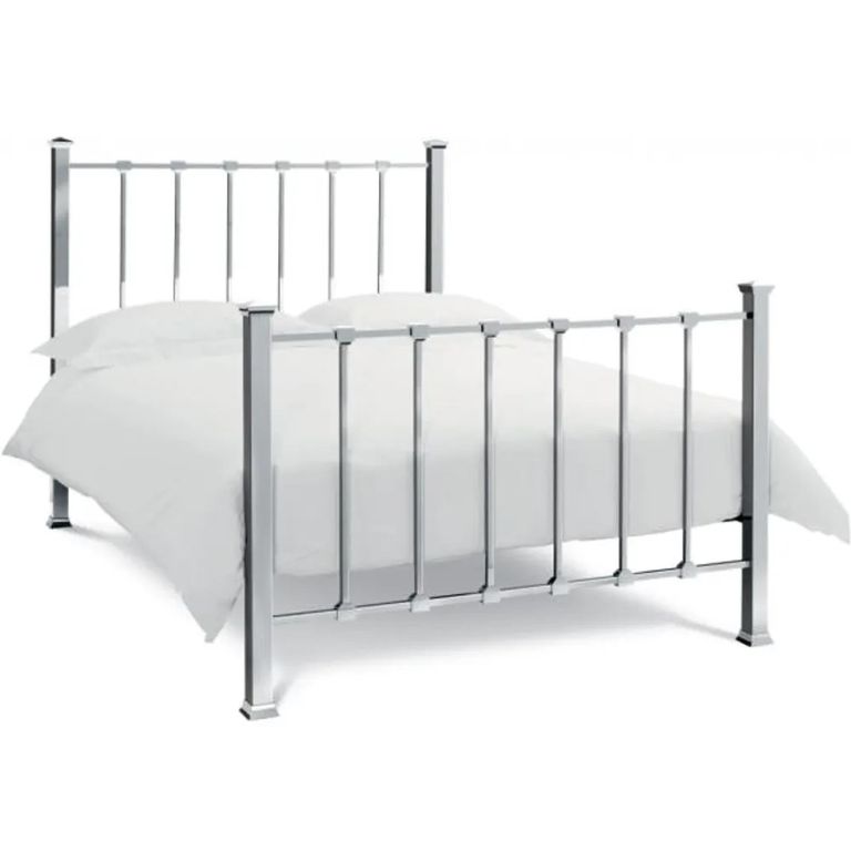 Madison Shiny Nickel Metal Bedstead - 4ft 6in Double