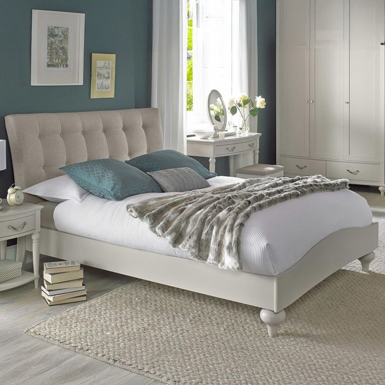 Montreux Bed - 5ft King Size - Soft Grey & Pebble Grey Fabric