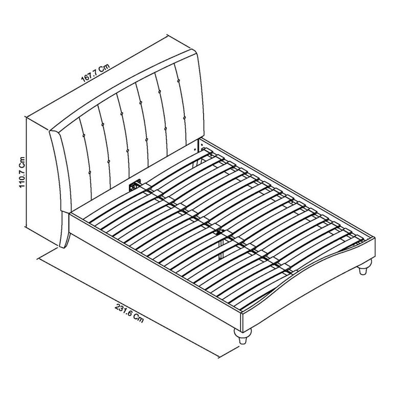Montreux Bed - 5ft King Size - Urban Grey Fabric