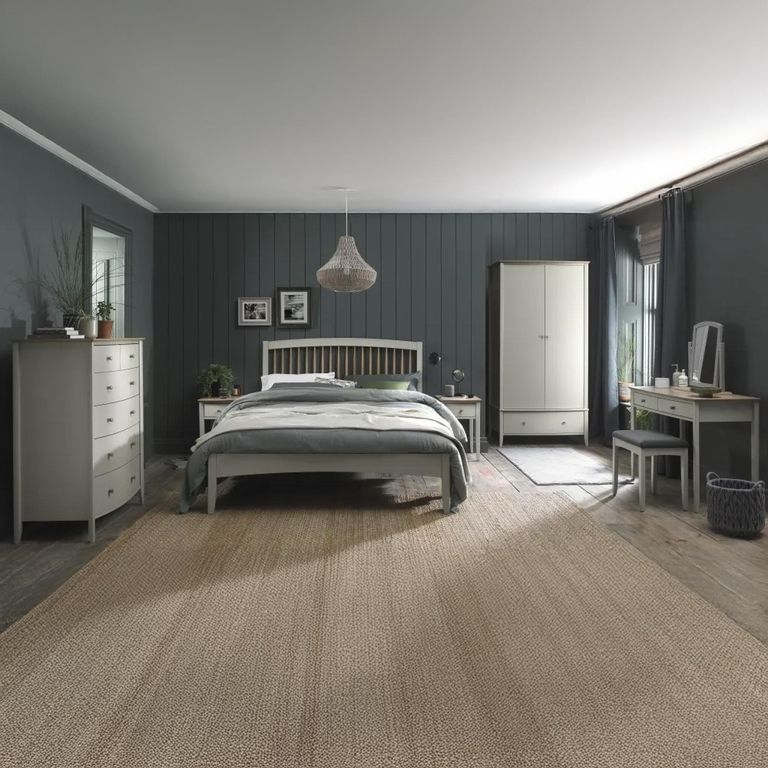 Whitby Scandi Oak & Soft Grey Bedstead - Low Footend - Sizes Available